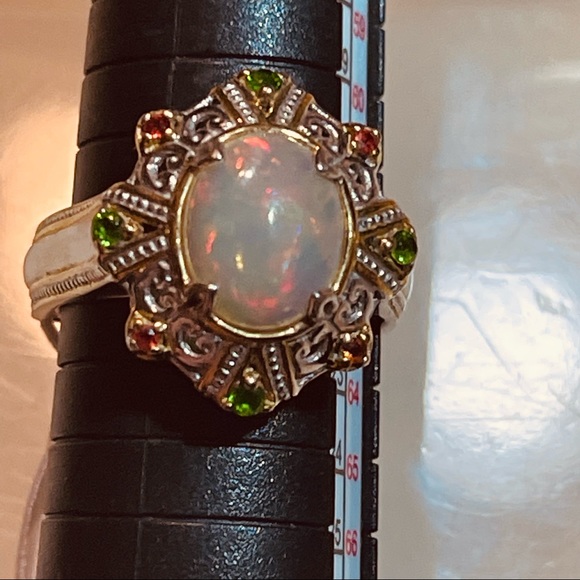 Gems enVogue Ethiopian Opal&Gemstone Cocktail Ring - Picture 8 of 16